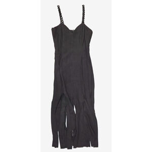 Vintage 90's Alchemy by Joo Mee Black Flowing Frayed Bottom Dress Size 5/6